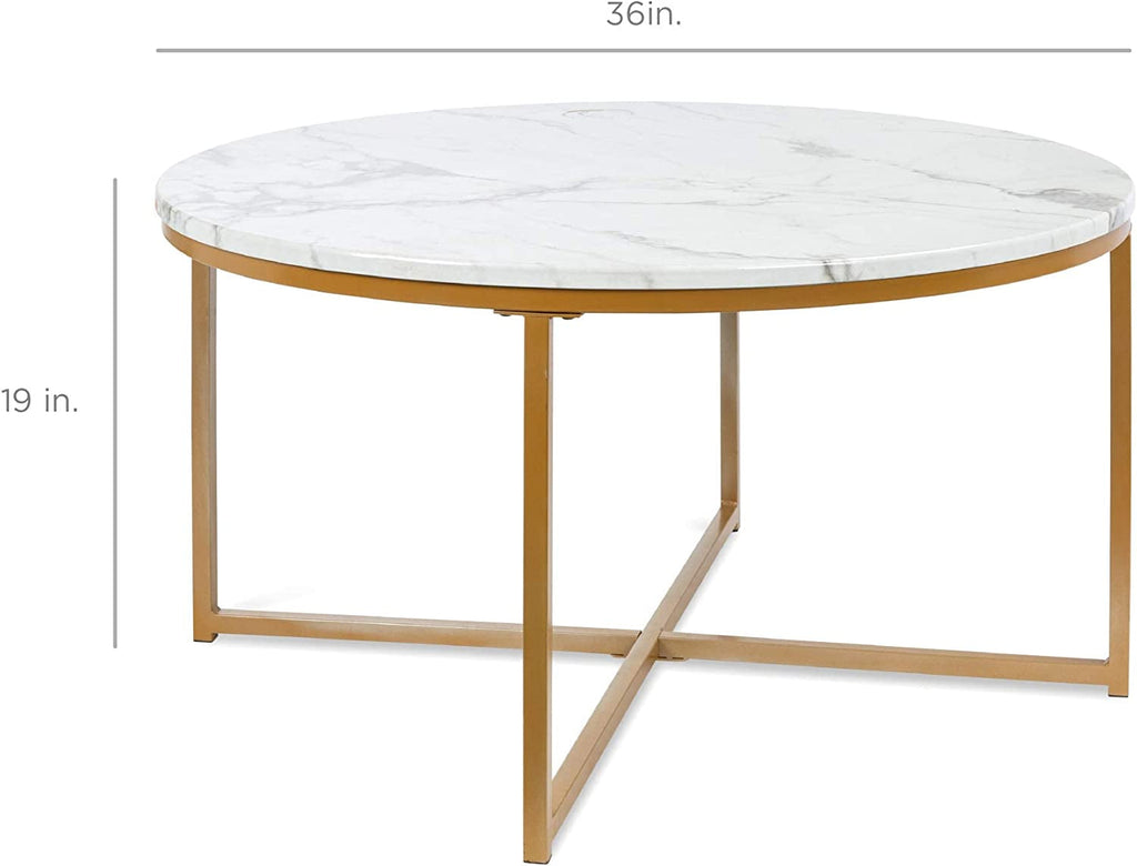 Round Marble-Look Coffee Table – Elegant & Timeless | Urban Loft