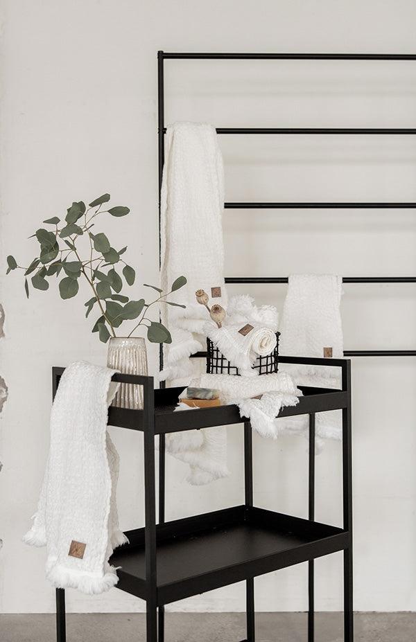 Linen Waffle Towel with Fringe – Soft, Stylish & Sustainable | Urban Loft