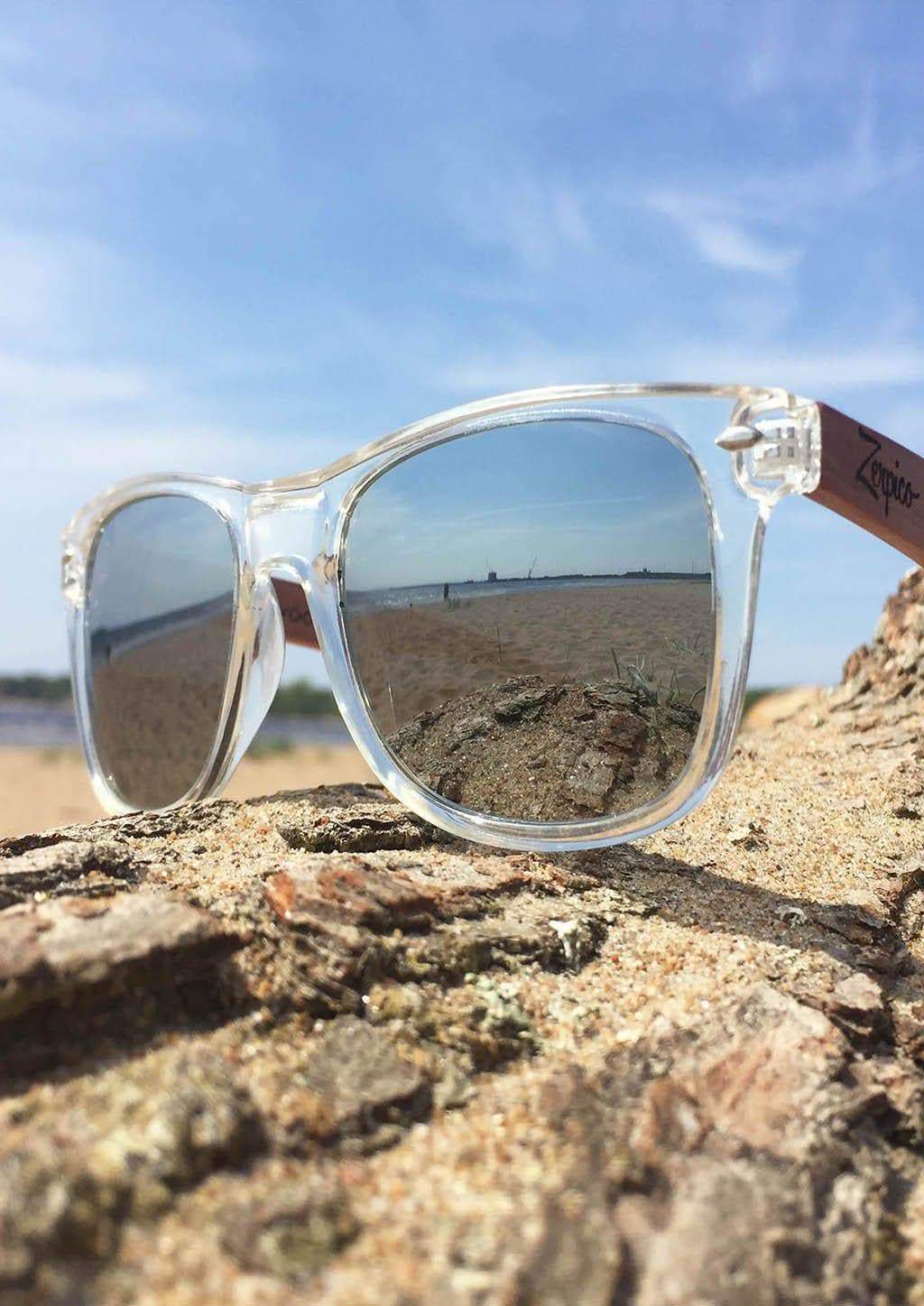 Rosewood Wayfarer Sunglasses – Handcrafted with Polarized Silver Mirror Lenses | Urban Loft