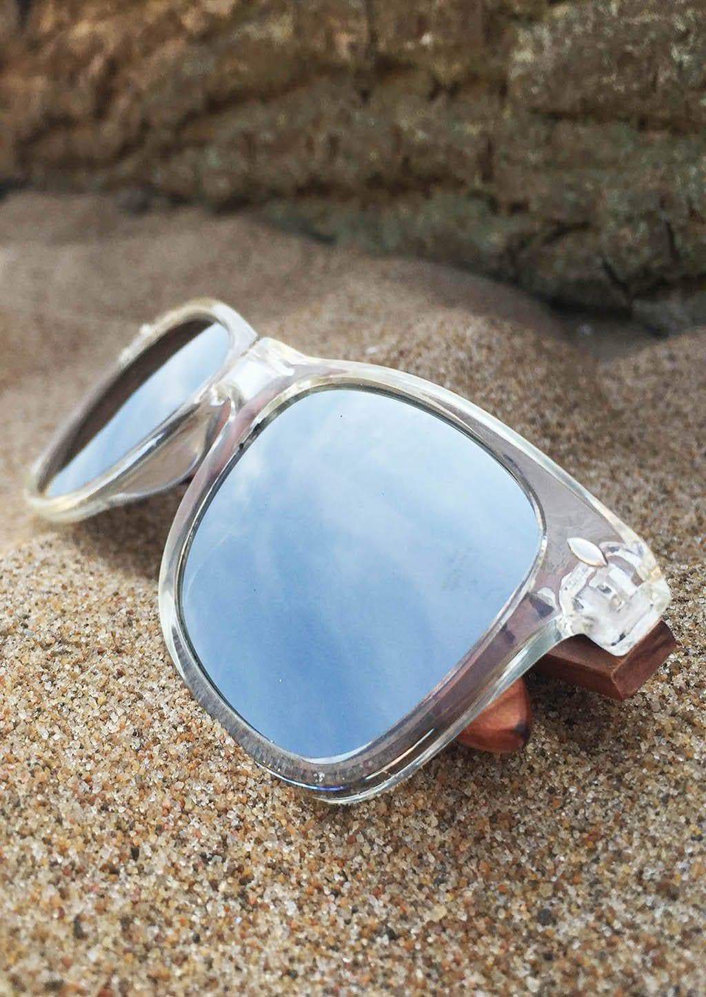 Rosewood Wayfarer Sunglasses – Handcrafted with Polarized Silver Mirror Lenses | Urban Loft