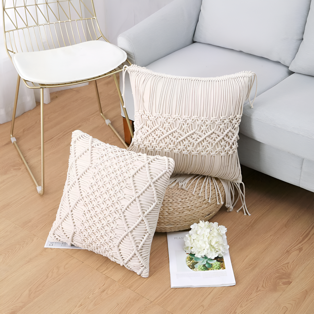Macramé Cushion Covers – Set of 2 | Urban Loft