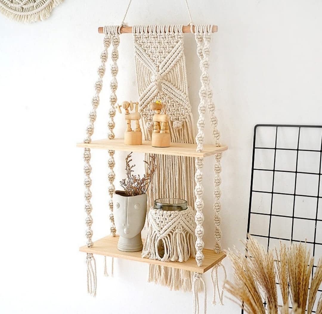 Boho Macramé Wall Shelf | Urban Loft